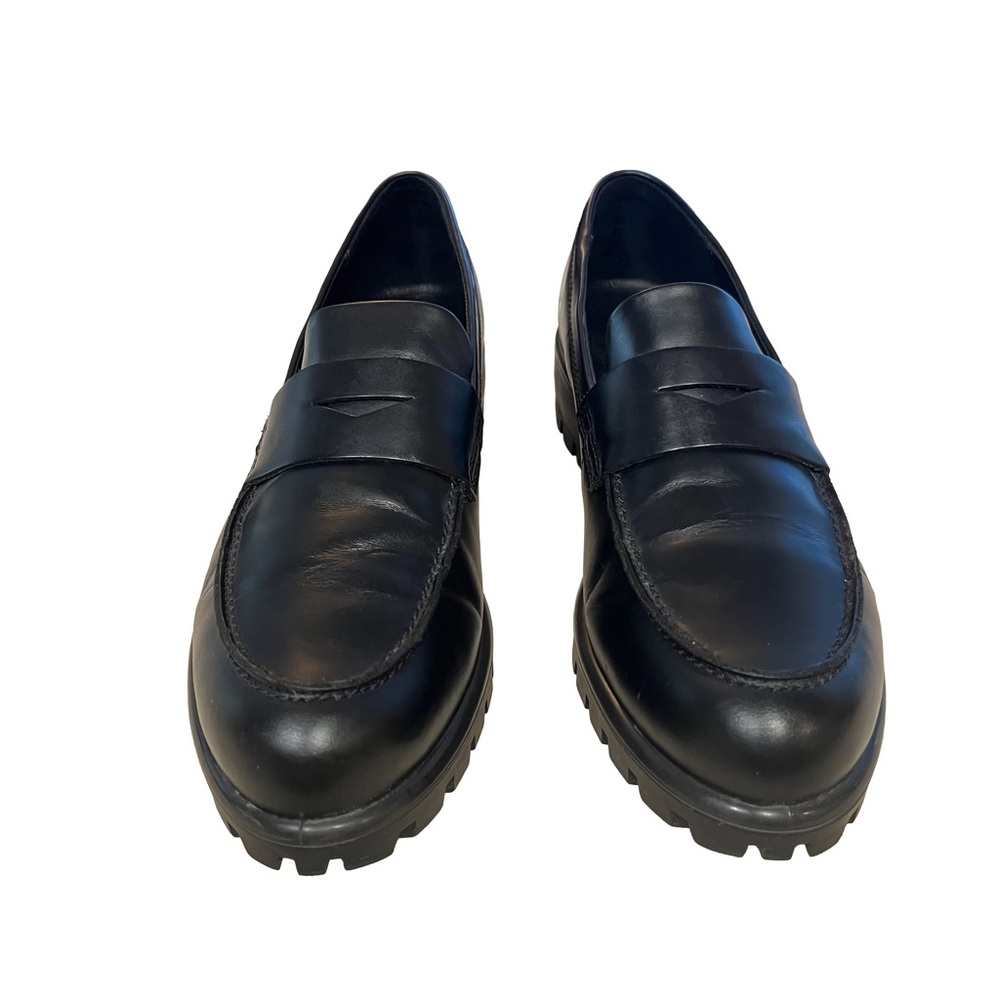 Ecco Women’s Black Leather Tray Tech Penny Loafers Sz 40 US 9-9.5 Lug Sole EUC - Picture 4 of 11